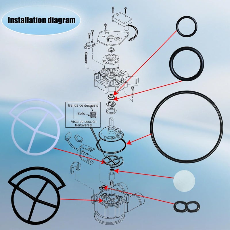 Yomaray 7185487 مجموعة ختم جهاز تنقية المياه 1" عالية التدفق (OEM) - Image 2